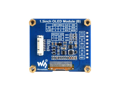 1.5inch OLED Display Module, 128×128 Resolution, SPI / I2C Communication, Black / White Display Color
