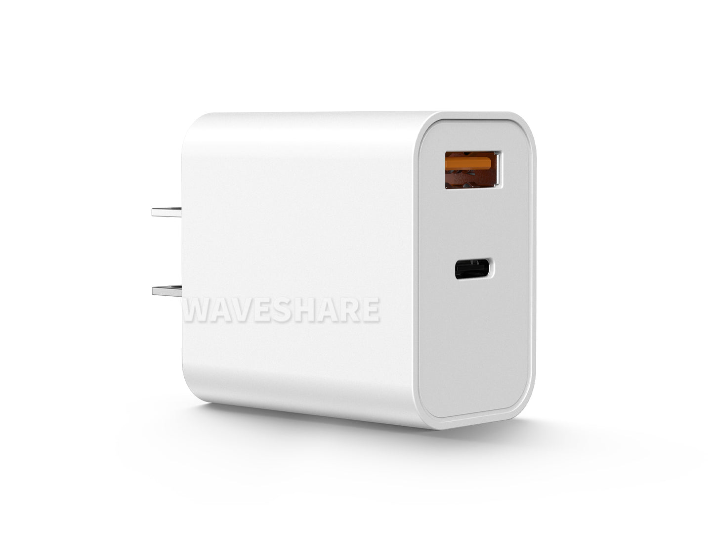 PD30W Dual-Port Fast Charger, USB Type-A/Type-C Wall Charger Block, US Plug, intelligently adjusts the charging rate