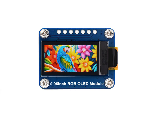 0.96inch RGB OLED Display Module, 64×128 Resolution, 65K Colors, SPI Interface