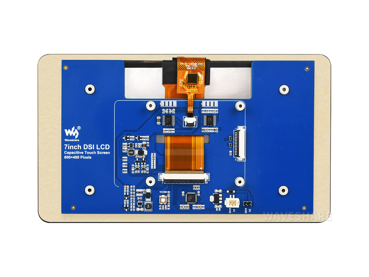 7inch Capacitive Touch Display, DSI Interface, IPS Screen, 800×480, 5-Point Touch, with case(optional)