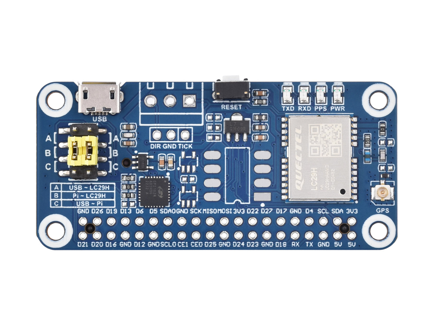 LC29H Series Dual-band GPS Module for Raspberry Pi, Dual-band L1+L5 Positioning Technology, Optional RTK Function