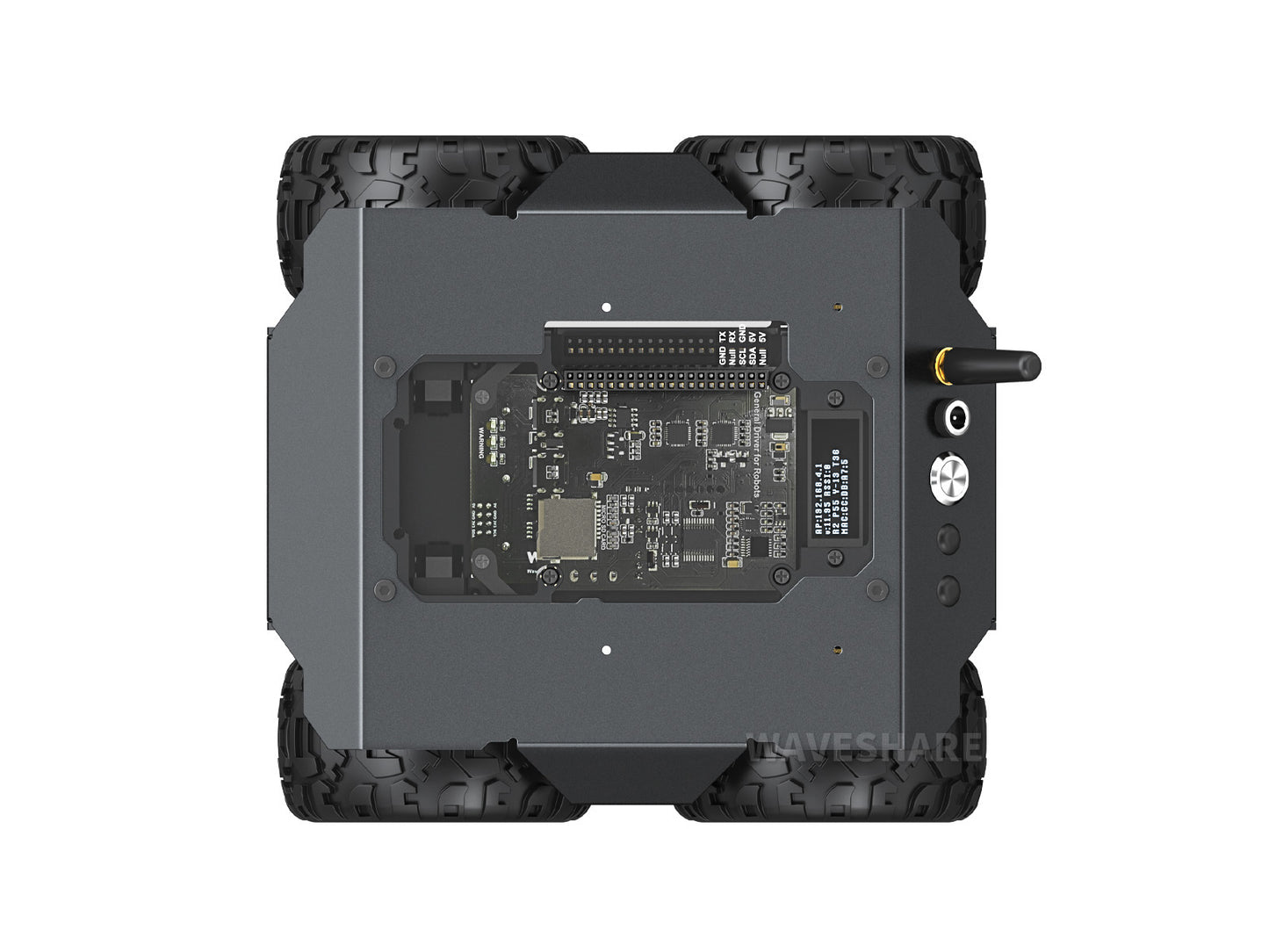 WAVE ROVER Flexible And Expandable 4WD Mobile Robot Chassis, Full Metal Body, Multiple Hosts Support, With Onboard ESP32 Module