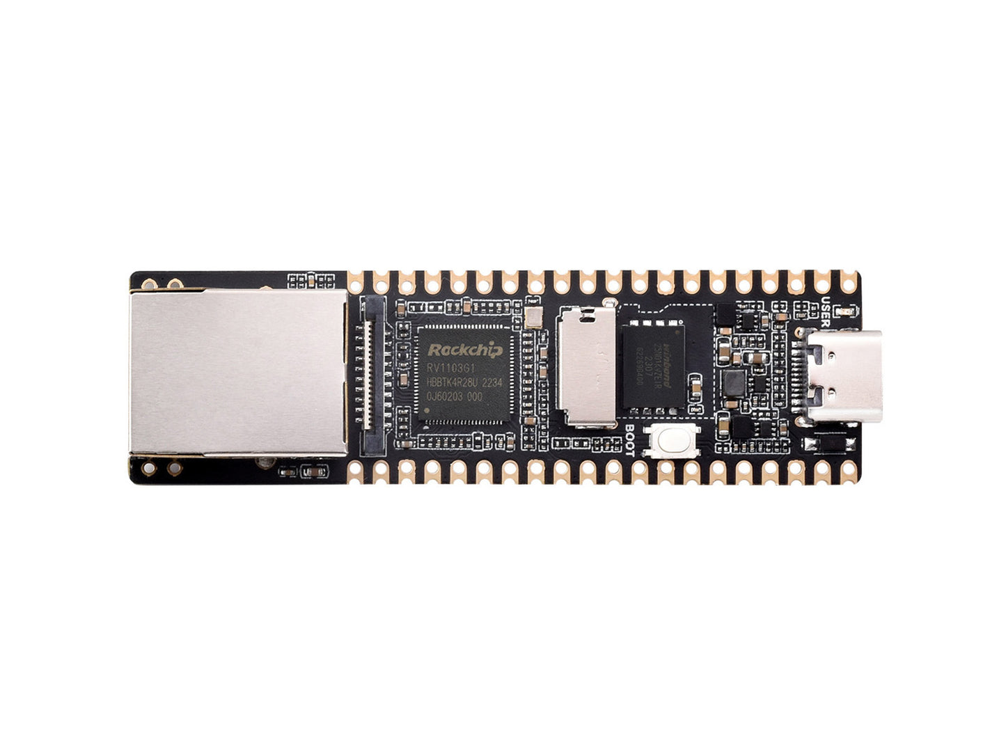 LuckFox Pico Plus RV1103 Linux Micro Development Board, Integrates ARM Cortex-A7/RISC-V MCU/NPU/ISP Processors, With Ethernet Port