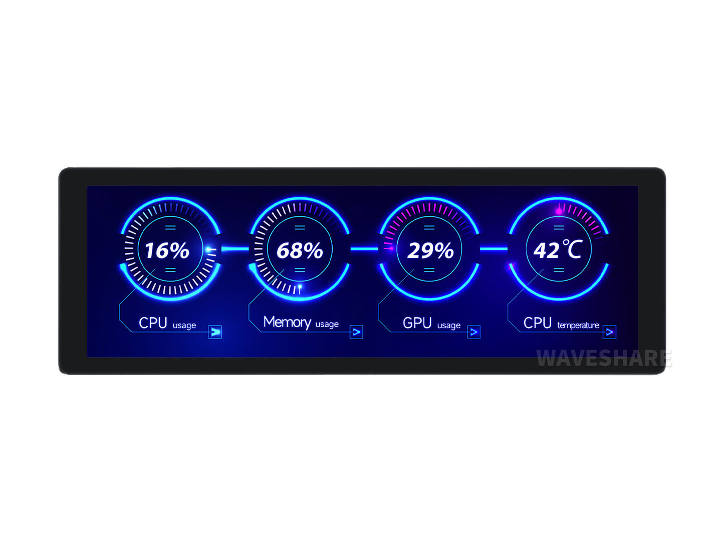 7.9inch IPS Display, 400×1280 Pixel, Toughened Glass Panel, HDMI Interface, Optional Touch Function