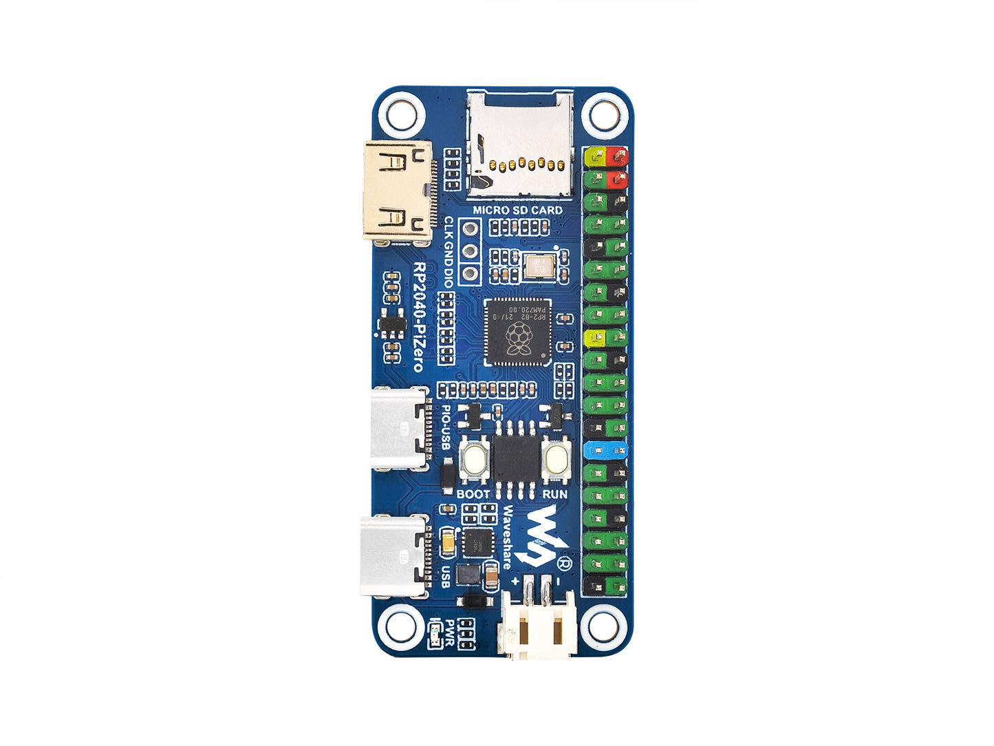 Waveshare RP2040-PiZero Development Board, Based On The Raspberry Pi RP2040 Dual-core Processor, 264KB SRAM And 16MB Onboard Flash Memory