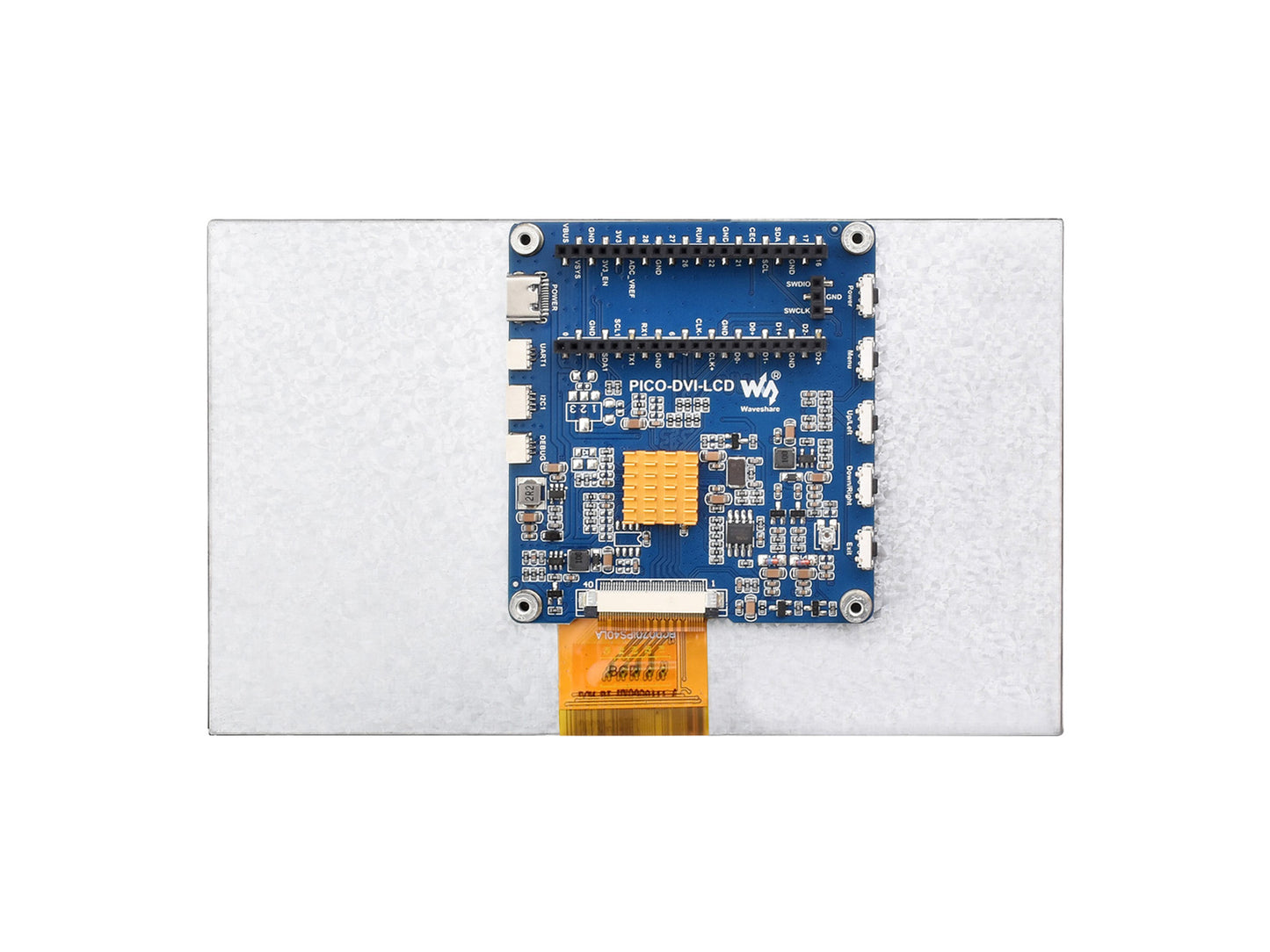7/10.1 inch DVI Display Module for Raspberry Pi Pico, IPS panel, 1024×600 Pixel, DVI interface Communication