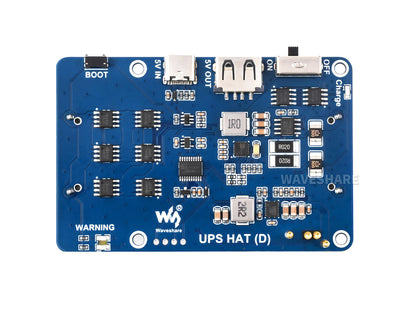 UPS HAT (D) for Raspberry Pi, Supports 21700 Li battery (NOT included), 5V Uninterruptible Power Supply, Pogo Pins Connector