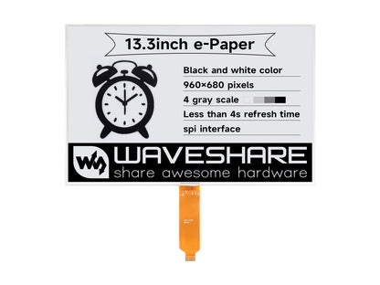 960×680, 13.3inch E-Ink raw display, SPI interface, without PCB