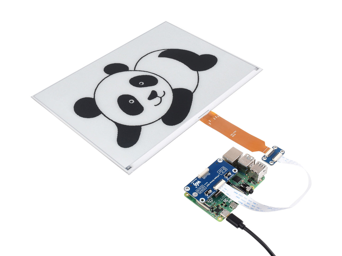 960×680, 13.3inch E-Ink display HAT (K) for Raspberry Pi, SPI interface