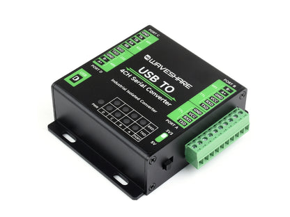 Industrial USB To 4-Ch Serial Converter, Original FT4232HL Chip, Supports USB To RS232/485/422/TTL