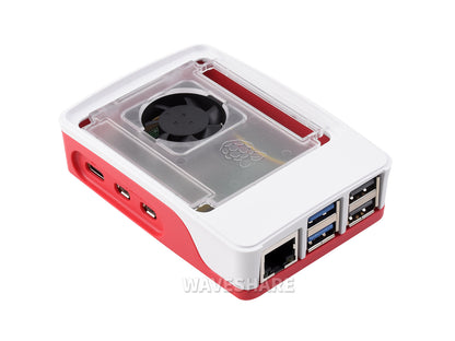 Official Raspberry Pi Case for Raspberry Pi 5, Built-in Cooling Fan, Red/White Color