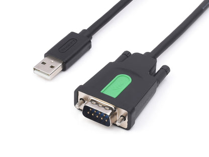 Industrial USB To RS232 Serial Adapter Cable, USB Type A To DB9 Male / Female Port, Original FT232RL Chip, Cable Length 1.5m