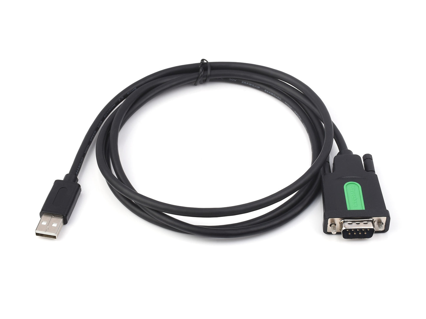 Industrial USB To RS232 Serial Adapter Cable, USB Type A To DB9 Male / Female Port, Original FT232RL Chip, Cable Length 1.5m