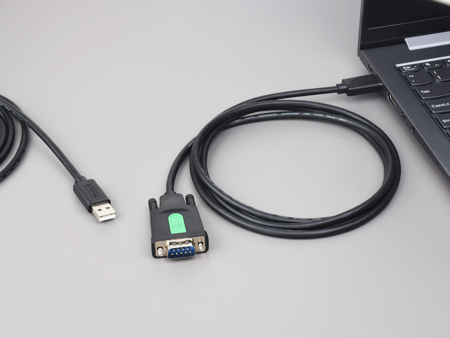 Industrial USB To RS232 Serial Adapter Cable, USB Type A To DB9 Male / Female Port, Original FT232RL Chip, Cable Length 1.5m
