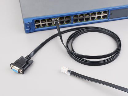 RS232 to RJ45 Console Cable, RS232 DB9 Female Port to RJ45 Console Male Port, Cable Length 1.8m