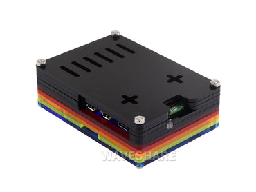 Rainbow Acrylic Case For Raspberry Pi 5, Colorful Translucent Acrylic Case, Supports Installing Official Active Cooler