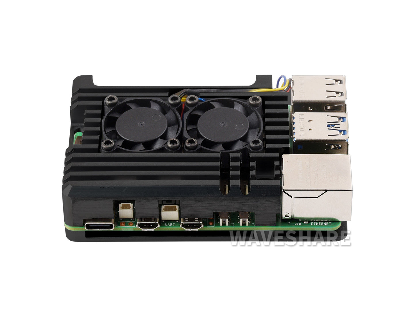Aluminium Alloy Case for Raspberry Pi 5, Dual Cooling Fans