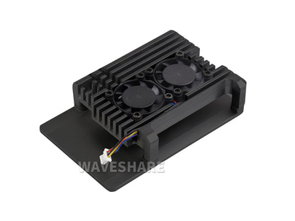 Aluminium Alloy Case for Raspberry Pi 5, Dual Cooling Fans
