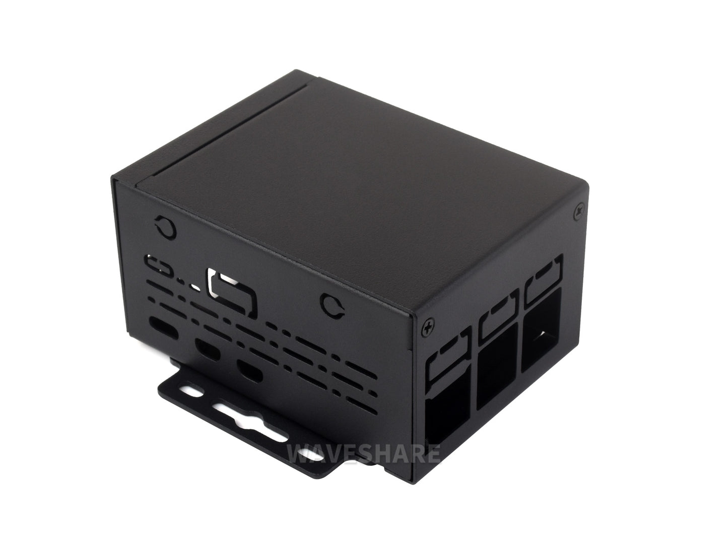 Industrial Grade Metal Case (D) for Raspberry Pi 5, Larger Internal Space, Supports Installing Official Cooling Fan And Various HATs, Wall-mount and Rail-mount Support