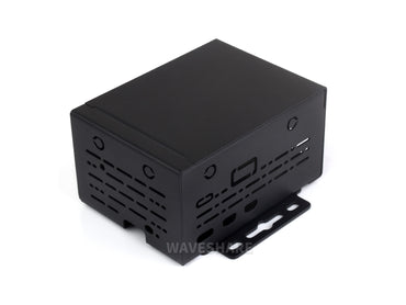 Industrial Grade Metal Case (D) for Raspberry Pi 5, Larger Internal Space, Supports Installing Official Cooling Fan And Various HATs, Wall-mount and Rail-mount Support