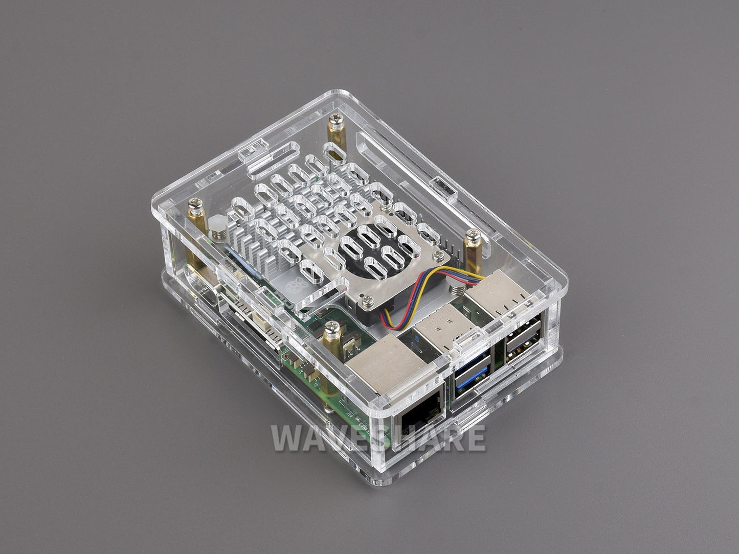 Clear Acrylic Case for Raspberry Pi 5, Supports installing Official Active Cooler