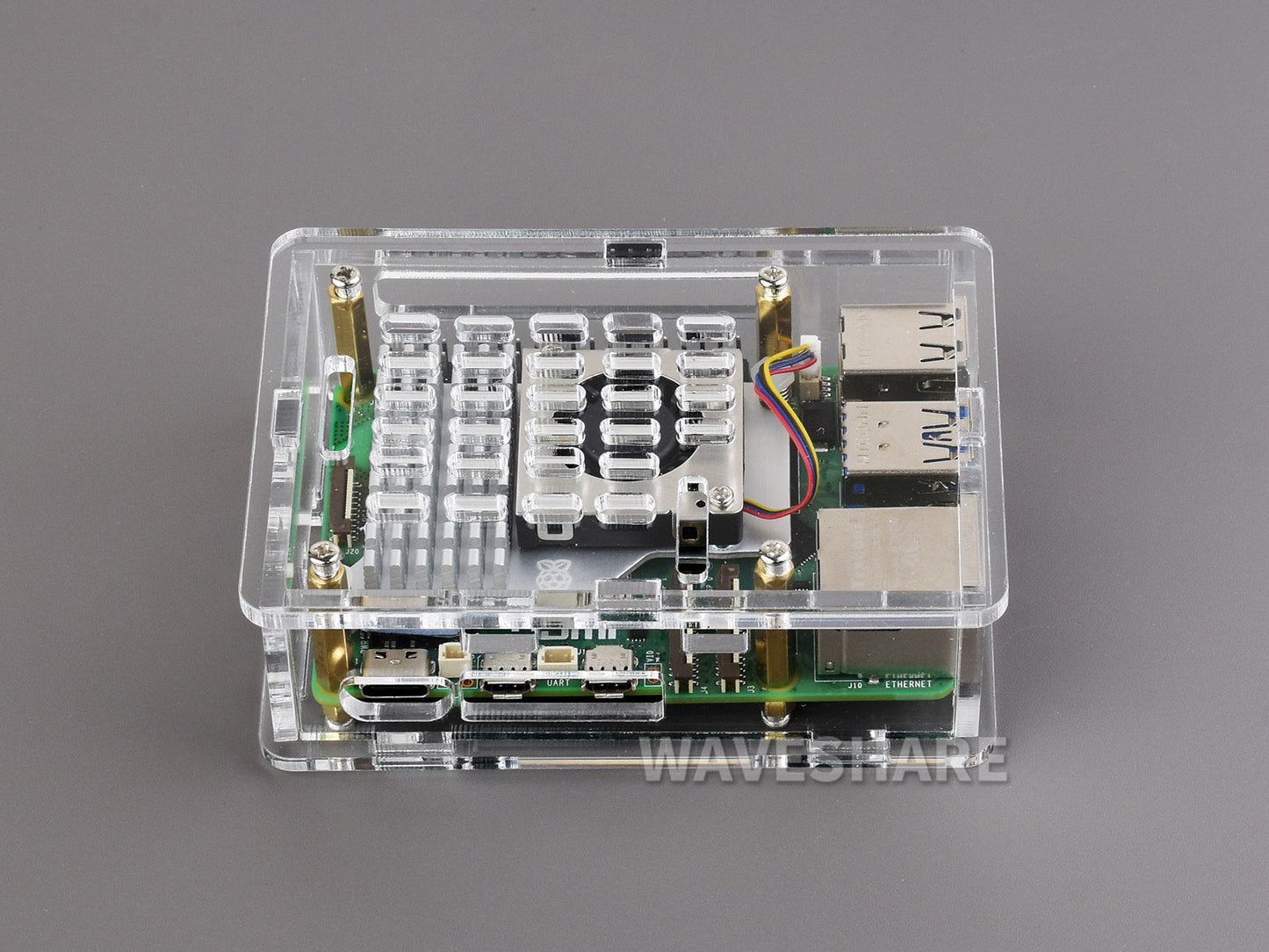 Clear Acrylic Case for Raspberry Pi 5, Supports installing Official Active Cooler