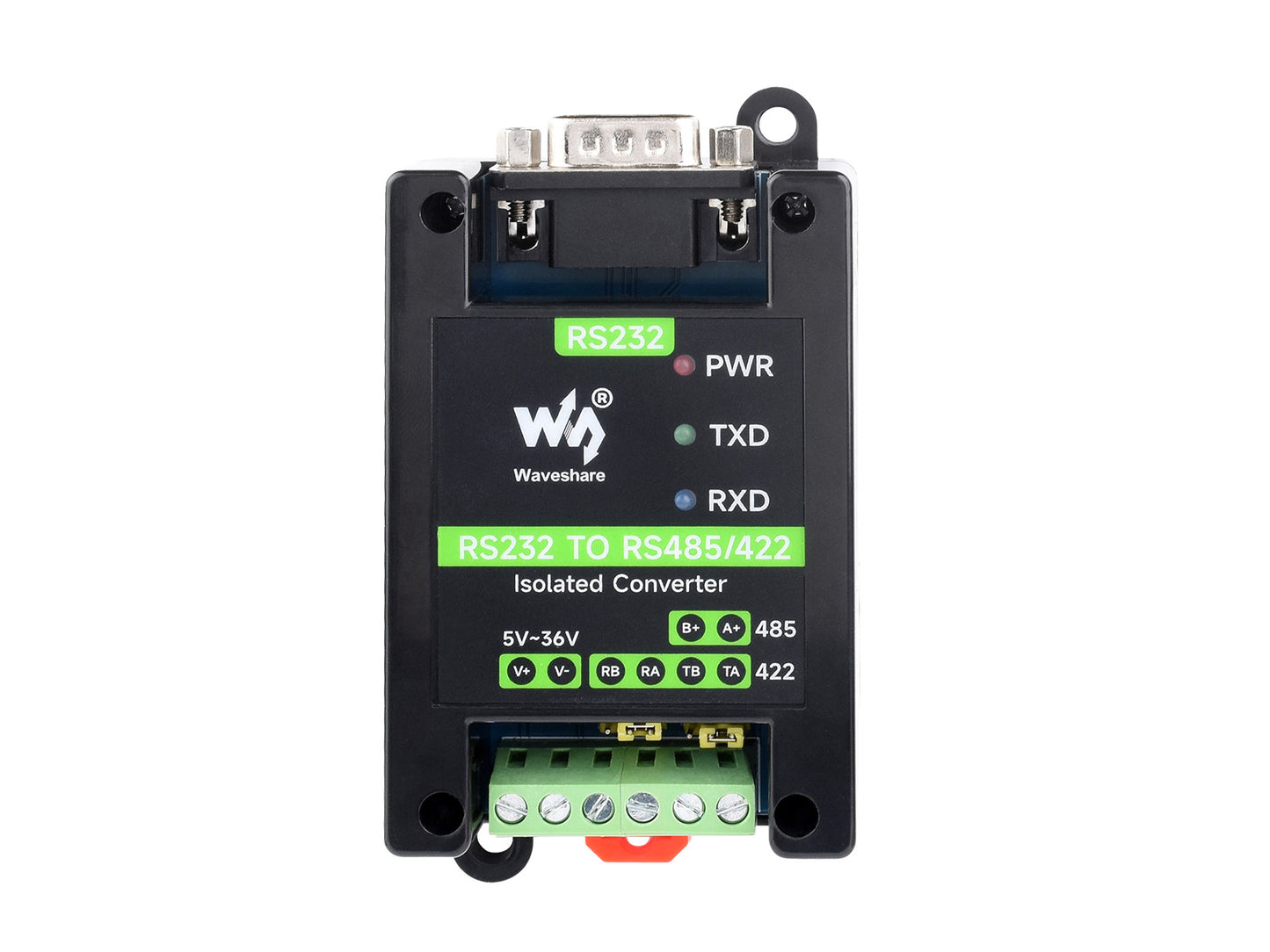 RS232 To RS485/422 Active Digital isolated Converter, Onboard Original SP3232EEN and SP485EEN Chips, Options for RS232 DB9 Male / Female port