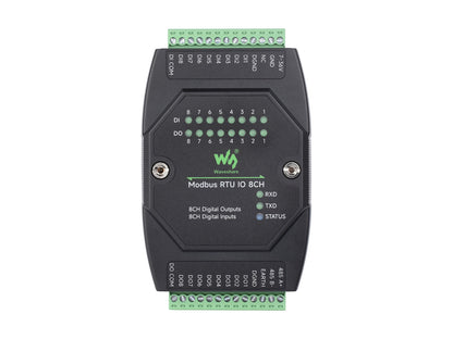 Industrial 8-Ch Digital Input & Output Module, DC 7~36V Wide Voltage Power Supply, Modbus RTU Protocol