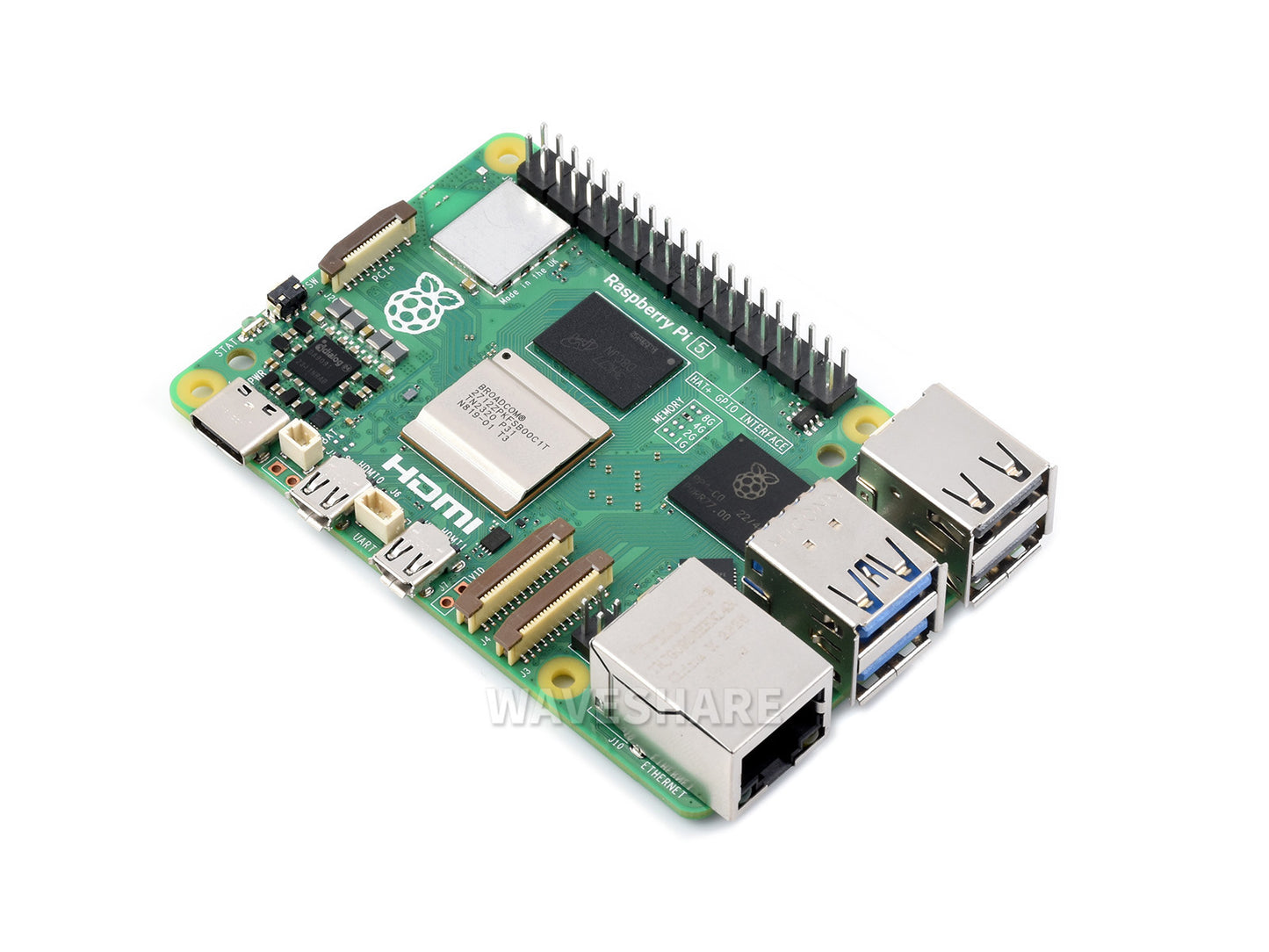 Raspberry Pi 5 Kit, Options for Kit and RAM, BCM2712 processor, 2.4GHz quad-core 64-bit Arm Cortex-A76 CPU, Built Using RP1 I/O Controller Designed By Raspberry Pi