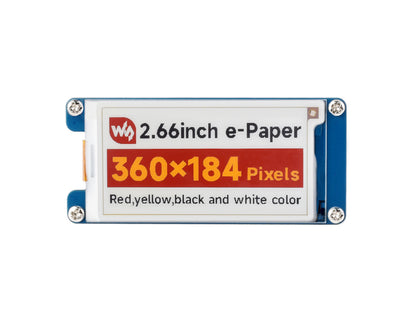 2.66inch e-Paper Module (G), 360x184, Red/Yellow/Black/White, SPI Interface