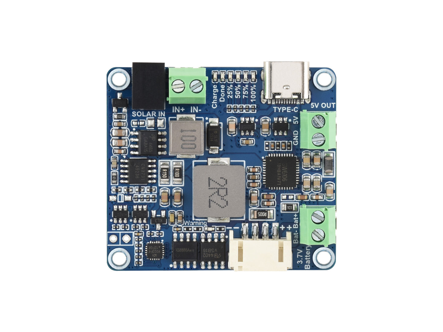 Solar Power Manager Module (D), Supports 6V~24V Solar Panel and Type-C Power Adapter, 5V/3A Regulated Output