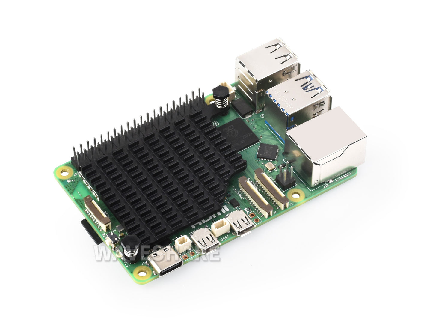 Aluminum Heatsink For Raspberry Pi 5, With Thermal Pads And Spring-Loaded Push Pins