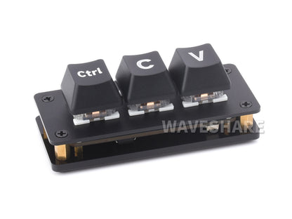 Ctrl C/V Shortcut Keyboard For Programmers, 3-Key Development Board, Adopts RP2040 Microcontroller Chip