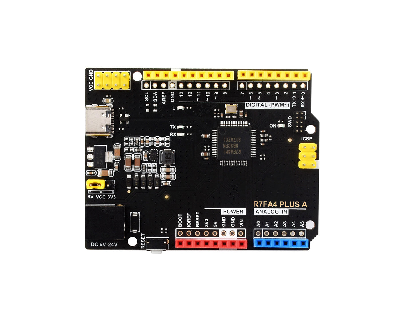 R7FA4 PLUS A Development Board, Based on R7FA4M1AB3CFM, Compatible with Arduino UNO R4 Minima