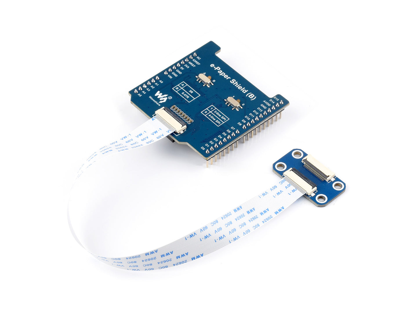Universal E-Paper Raw Panel Driver Shield (B) For  Arduino, Onboard MX25R6435F Flash Chip, Supports Expanding External RAM