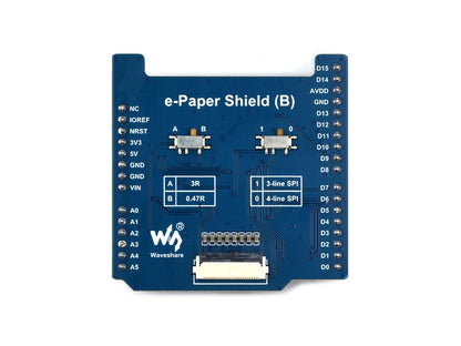 Universal E-Paper Raw Panel Driver Shield (B) For  Arduino, Onboard MX25R6435F Flash Chip, Supports Expanding External RAM