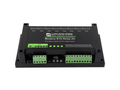 Industrial Modbus RTU 8-ch Relay Module (D) With Digital Input and RS485 Interface, Multi Isolation Protection Circuits, 7~36V Power Supply