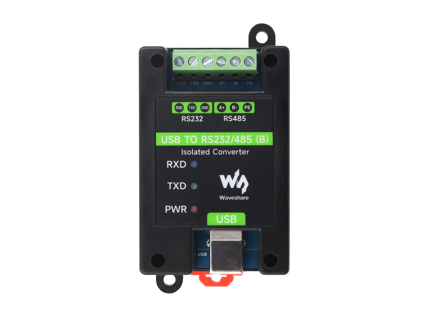 USB to RS232/485 Industrial Grade Isolated Converter, Onboard Original FT232RNL Chip, Multiple Protection, Wall-mount and Rail-Mount Support