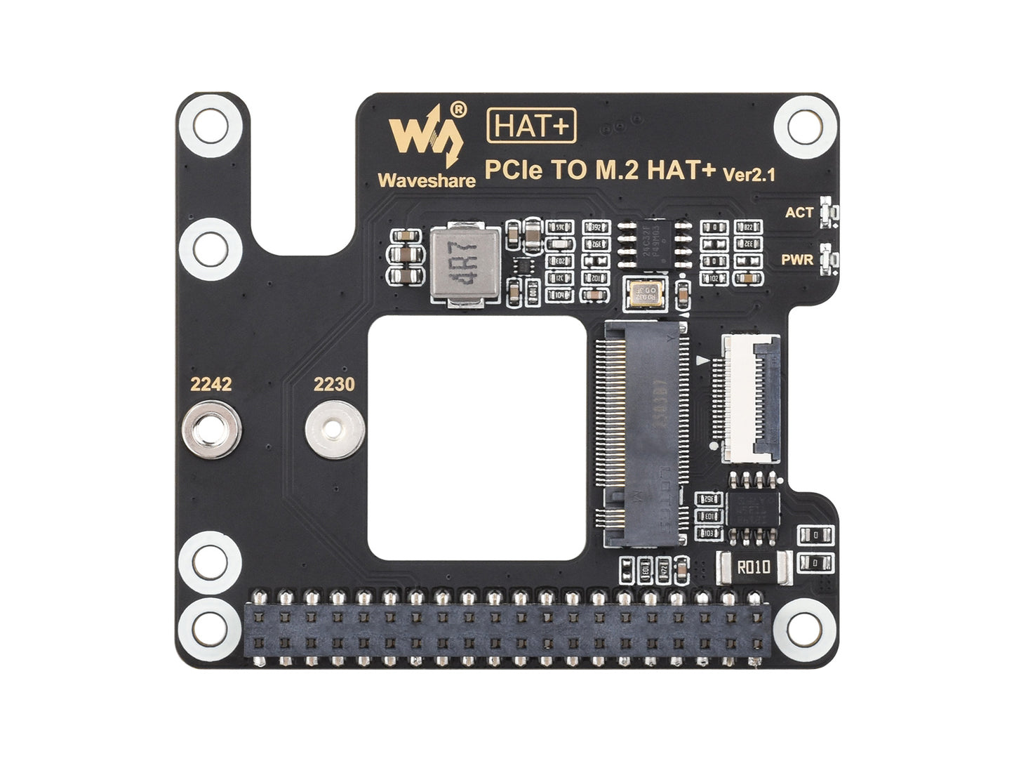 PCIe To M.2 Adapter for Raspberry Pi 5, Supports NVMe Protocol M.2 Solid State Drive, High-speed Reading/Writing, HAT + Standard
