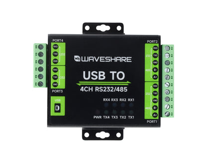 Industrial Isolated USB To RS232/485 Converter, Original FT4232HL Chip, Supports USB To 2-Ch RS232 + 2-Ch RS232/485