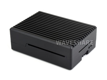 Aluminum Stripe Grooved Case For Raspberry Pi 5, Built-In Cooling Fan And Heatsink Pillars