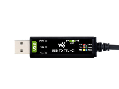 Industrial USB TO TTL (C) 6pin Serial Cable, Original FT232RNL Chip, Multi Protection Circuits, Multi Systems Support, With Hardware Flow Control