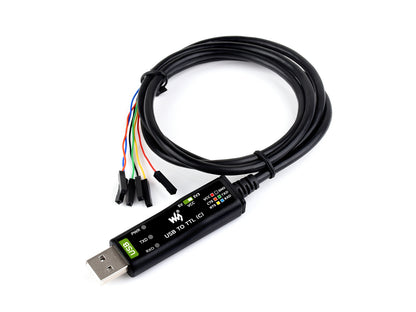 Industrial USB TO TTL (C) 6pin Serial Cable, Original FT232RNL Chip, Multi Protection Circuits, Multi Systems Support, With Hardware Flow Control