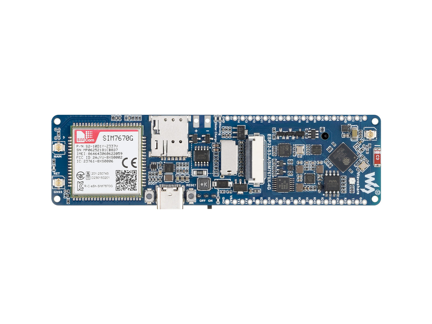 ESP32-S3 SIM7670G 4G Development Board, LTE Cat-1 / WiFi / Bluetooth / GNSS Positioning Support, Global Coverage Multi Band