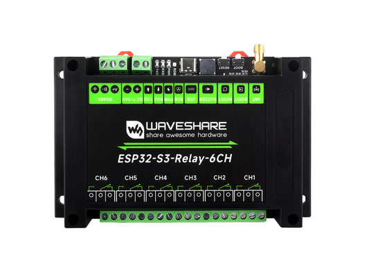 Industrielles 6-Kanal-ESP32-S3-WiFi-Relaismodul, unterstützt WiFi-/Bluetooth-/RS485-Steuerung, Onboard-RS485-/Pico-HAT-Schnittstellen