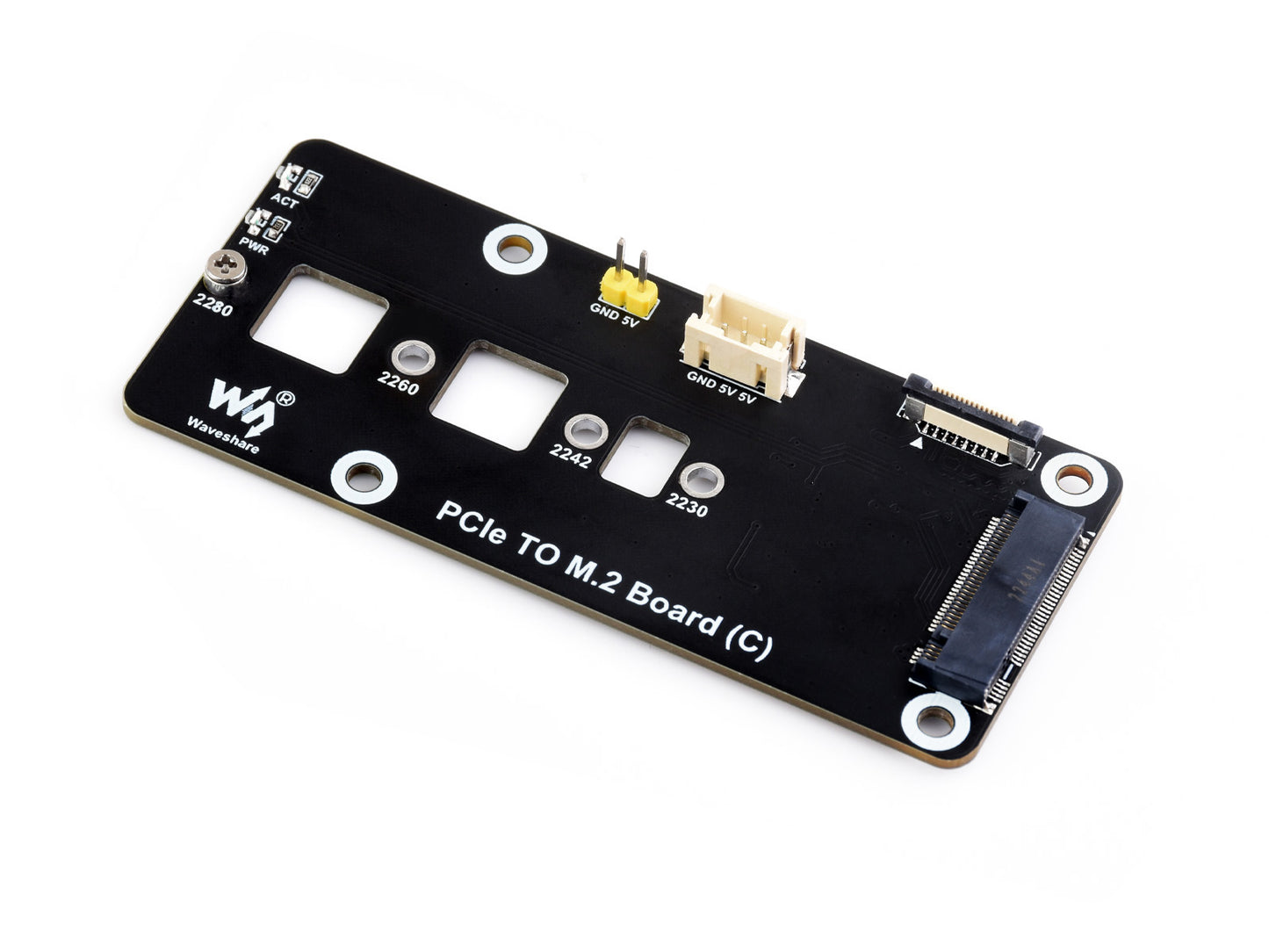 PCIe To M.2 Adapter Board (C) for Raspberry Pi 5, Supports NVMe Protocol M.2 Solid State Drive, High-speed Reading/Writing
