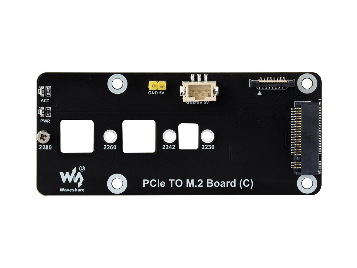 PCIe To M.2 Adapter Board (C) for Raspberry Pi 5, Supports NVMe Protocol M.2 Solid State Drive, High-speed Reading/Writing