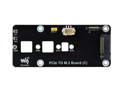 PCIe To M.2 Adapter Board (C) for Raspberry Pi 5, Supports NVMe Protocol M.2 Solid State Drive, High-speed Reading/Writing