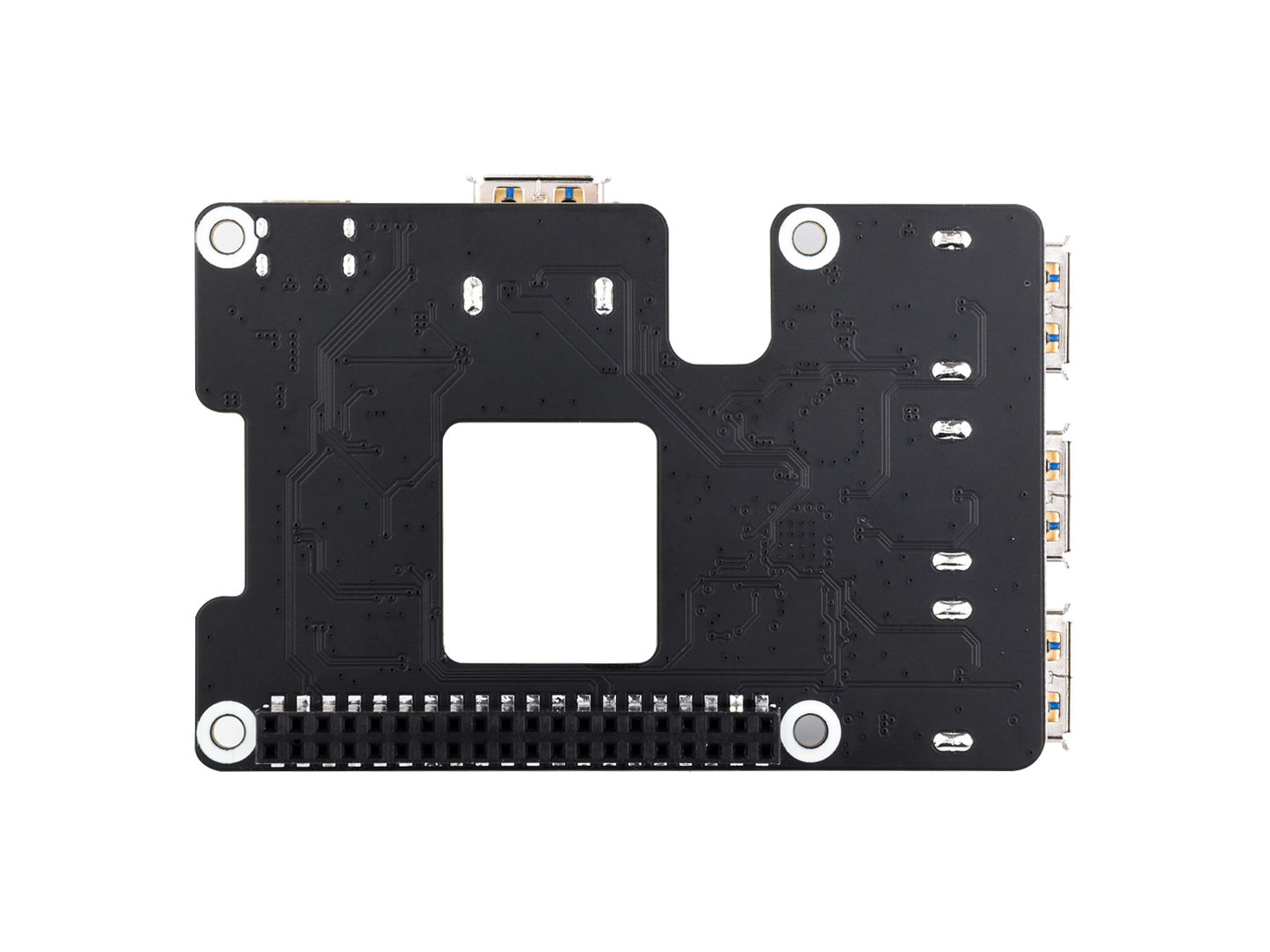 PCIe To USB 3.2 Gen1 HAT for Raspberry Pi 5, PCIe to USB HUB, 4x High Speed USB Ports, driver-free, plug and play, HAT + Standard