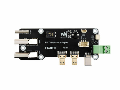 Micro HDMI to HDMI Multifunctional Adapter, Compatible with Raspberry Pi 5 / 4B, Two Power Supply Methods, Supports Dual 4K Outputs